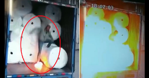 可怕|男（nán）子裝貨時瞬間（jiān）靜電摩擦起火 被大火吞沒