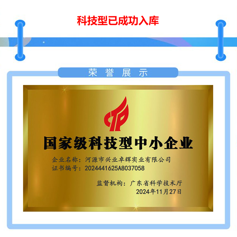 喜訊！興業卓輝榮獲“國家級科技型中小企業”稱號